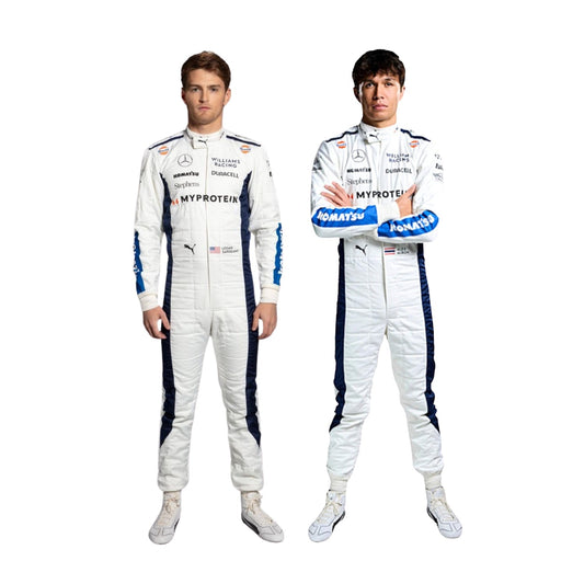2024 F1 Racing Costume Worn by Alexander Albon & Logan Sargeant – 2024 Gulf Edition SpeedX Gear