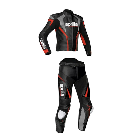 Aprilia Motorbike Race Black And Red Leather Suit SpeedX Gear