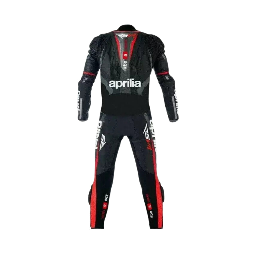 Aprilia RSV4 Motorcycle Black Racing Leather Suit SpeedX Gear