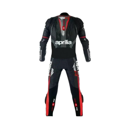 Aprilia RSV4 Motorcycle Black Racing Leather Suit SpeedX Gear