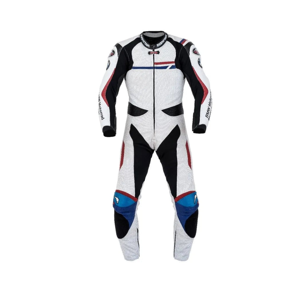 BMW Motorbike White Leather Racing Suit SpeedX Gear