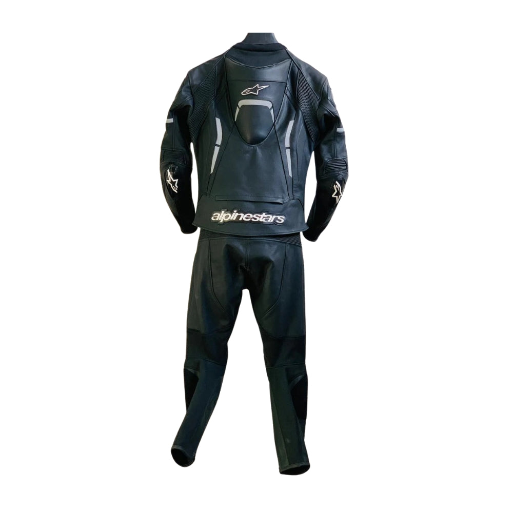 Black Alpinestars Celer Two-Piece Motorcycle Leather Suit SpeedX Gear