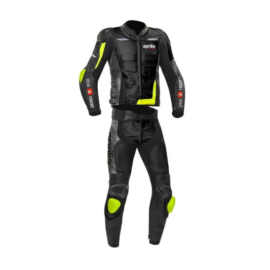 Aprilia Motorcycle Racing Leather Suit – Black Edition SpeedX Gear