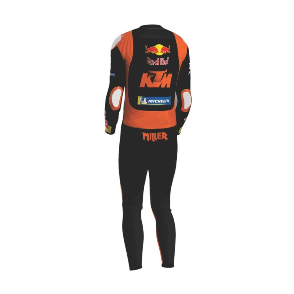 Jack Miller KTM 2024 Motorcycle Racing Suit Black and Orange SpeedX Gear