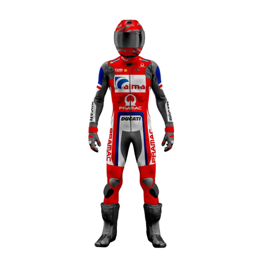 Custom Ducati MotoGP Racing Leather Suit for Performance and Safety SpeedX Gear