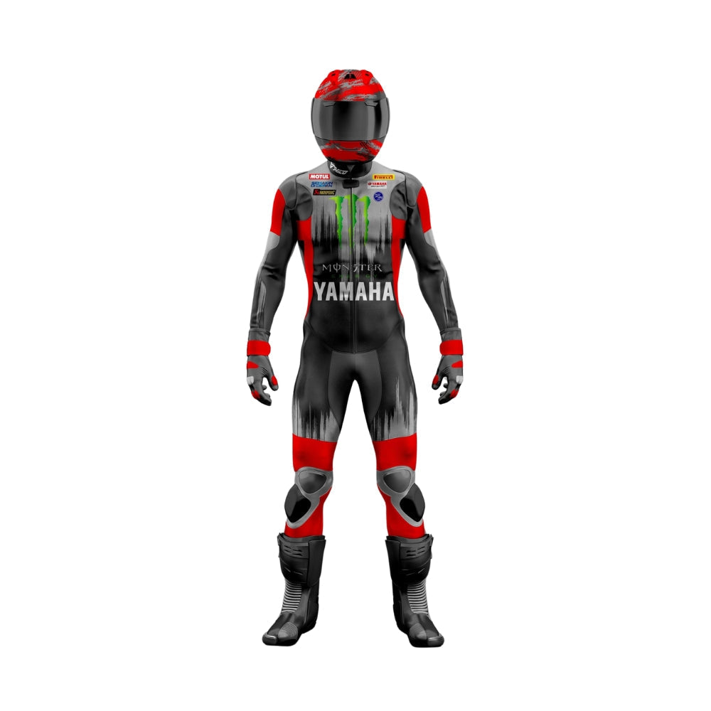 MotoGP Yamaha Leather Protective Gear - Motorcycle Racing Suit SpeedX Gear