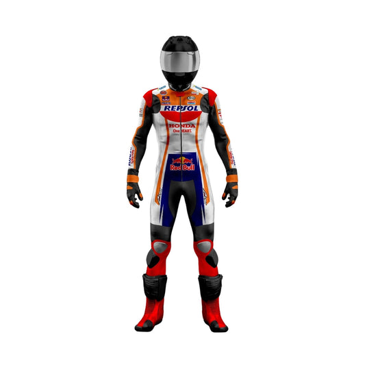 Marc Marquez MotoGP Honda Repsol Leather Motorbike Racing Suit SpeedX Gear