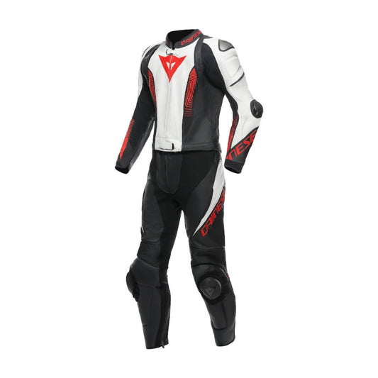 Laguna Seca 6 Leather Motorbike Suit White Black SpeedX Gear
