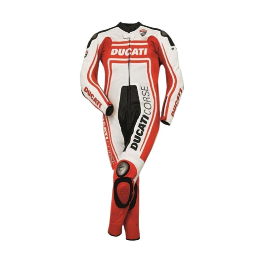 DAS 073 Ducati Corse One-Piece Motorcycle Leather Racing Suit SpeedX Gear