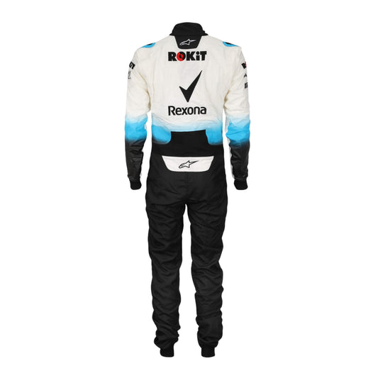 George Russell 2019 F1 suit – back view highlighting its race-inspired design, trending in the Formula 1 fan community.
