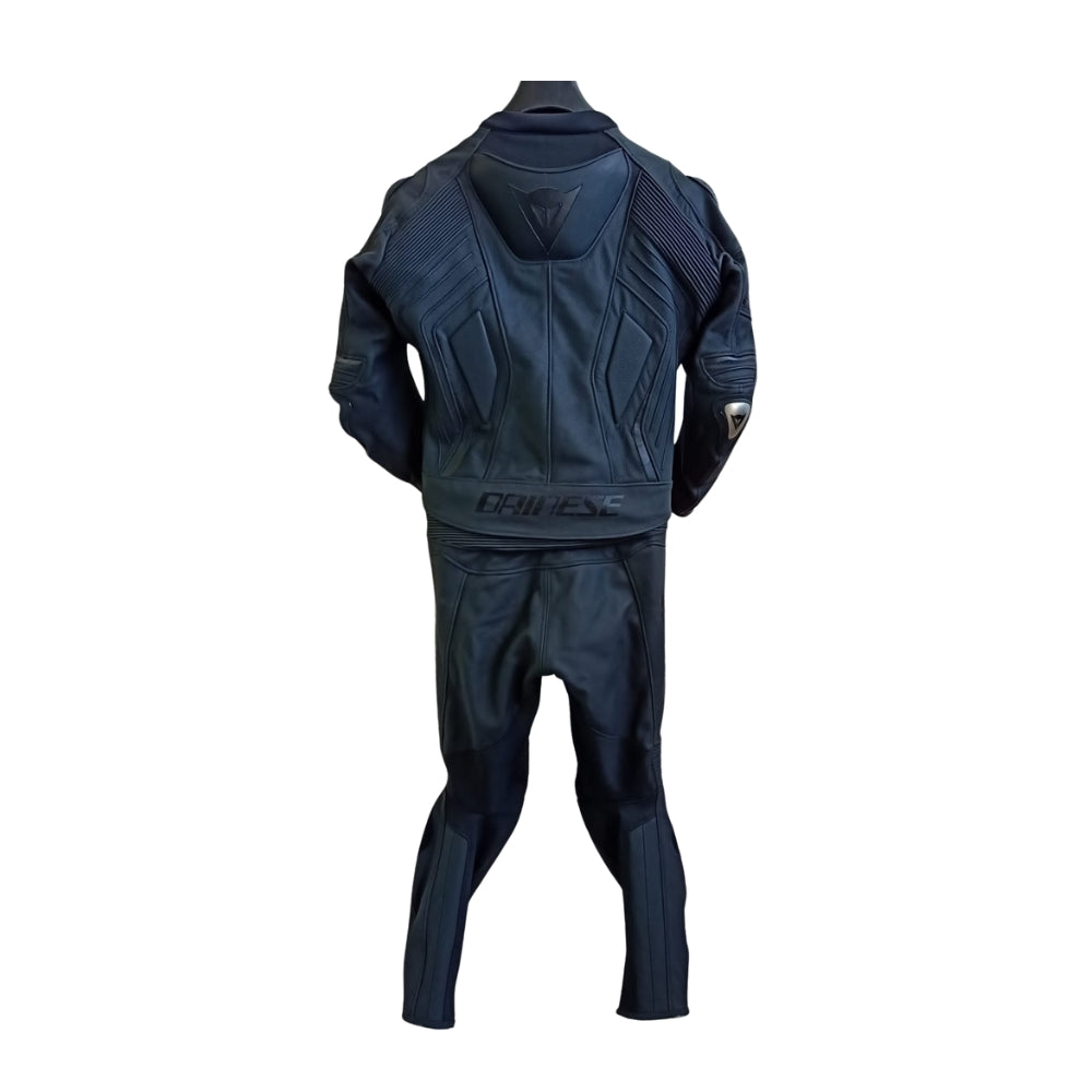 Full Black Super Speed Leather Motorcycle Racing Suit SpeedX Gear