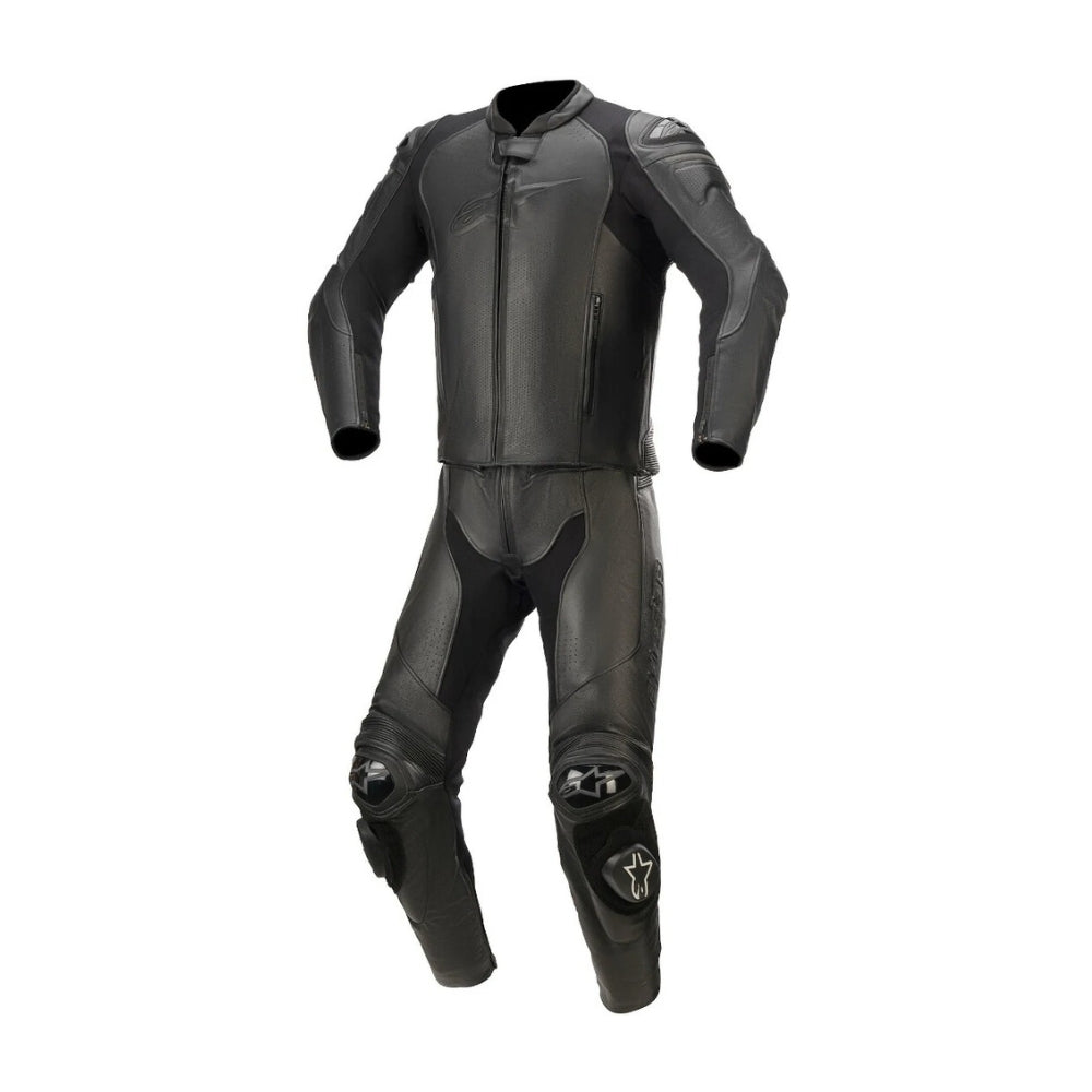 GP Plus V3 Graphite Two-Piece Motorcycle Leather Racing Suit SpeedX Gear