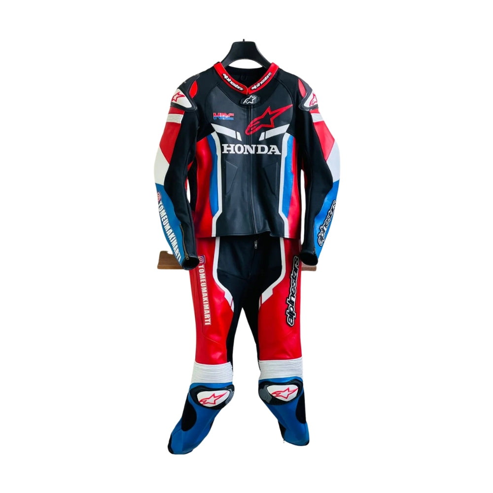 Honda GP Pro V2 One-Piece Motorcycle Leather Suit SpeedX Gear