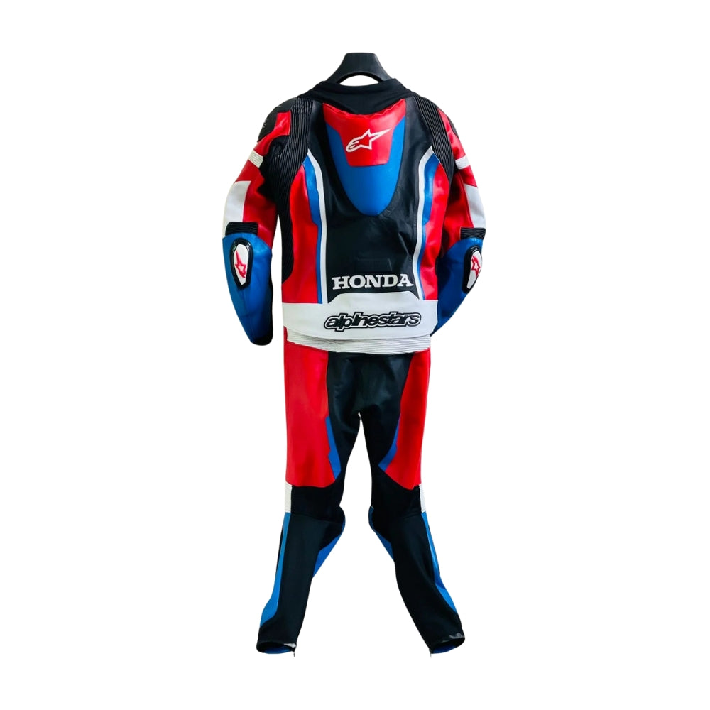 Honda GP Pro V2 One-Piece Motorcycle Leather Suit SpeedX Gear