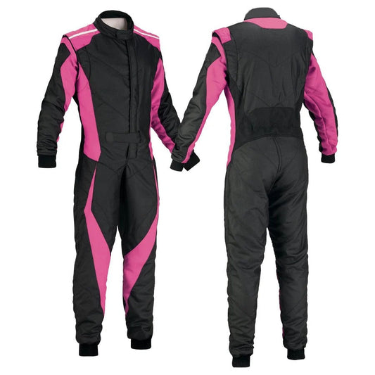 Plain Black & Pink Go Kart Racing Suit SpeedX Gear