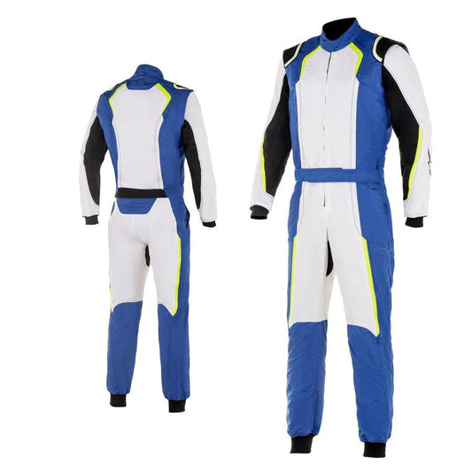 Karting Racing Driver Suit - White / Royal Blue SpeedX Gear