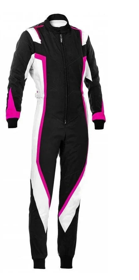 Black, White and Pink Go-Kart Driver Racing Costume SpeedX Gear