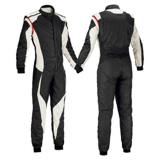 Black and White Go-Kart Driver Racing Outfit SpeedX Gear