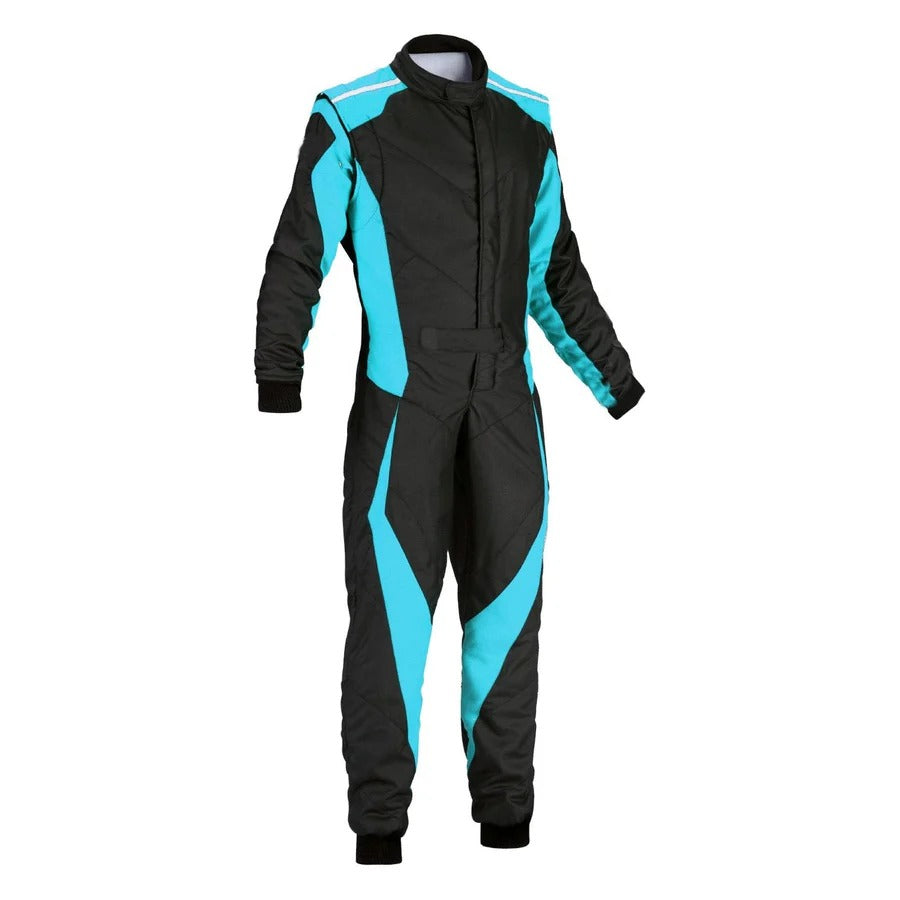 Custom Go Kart Racing Suit Black & Blue SpeedX Gear