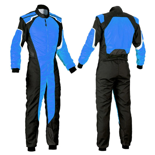 Plain Black & Blue Go Kart Racing Suit SpeedX Gear