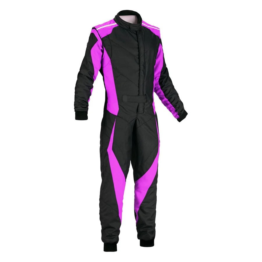 Custom Go Kart Racing Suit Black & Orchid SpeedX Gear