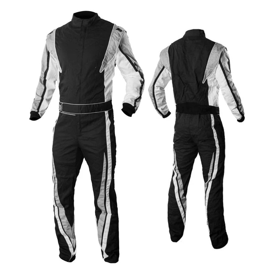 Black / White Go-Kart Driver Racing Costume SpeedX Gear
