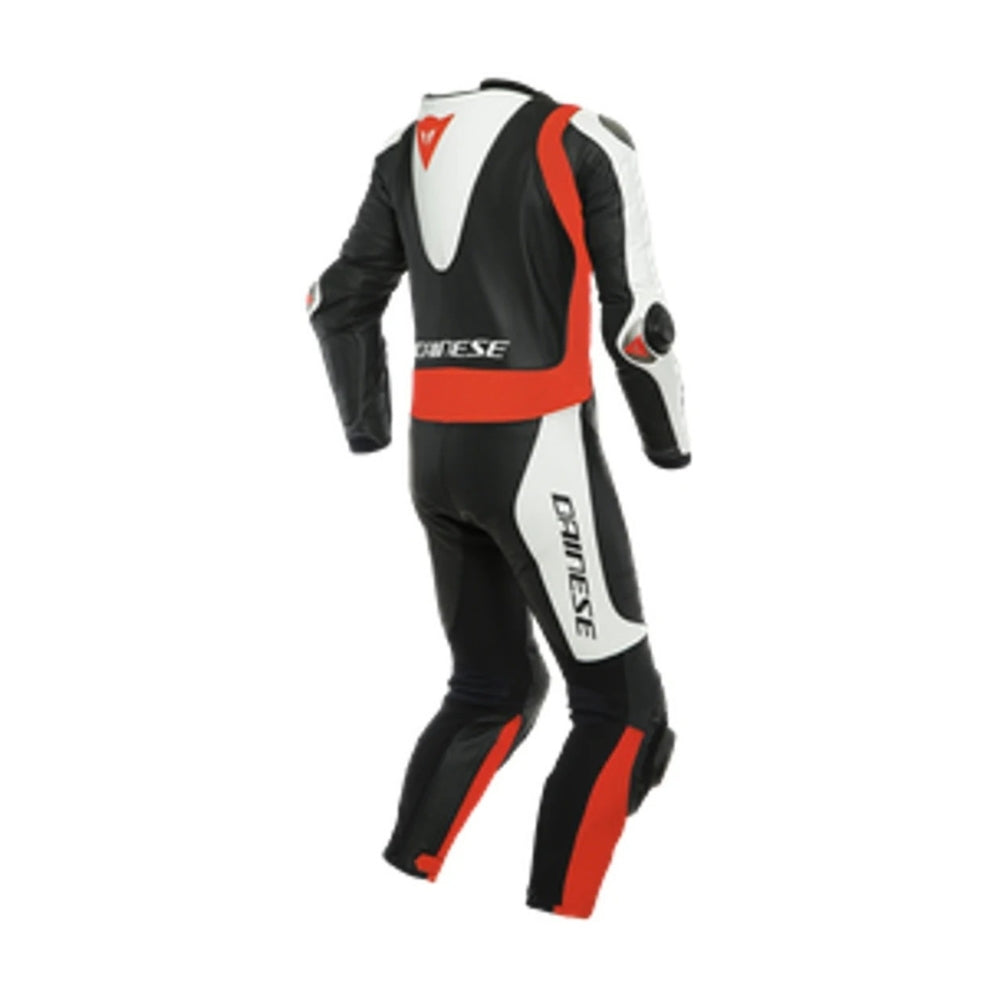 Laguna Seca 5 One-Piece Perforated Black and White ,Red Motorcycle Leather Suit SpeedX Gear