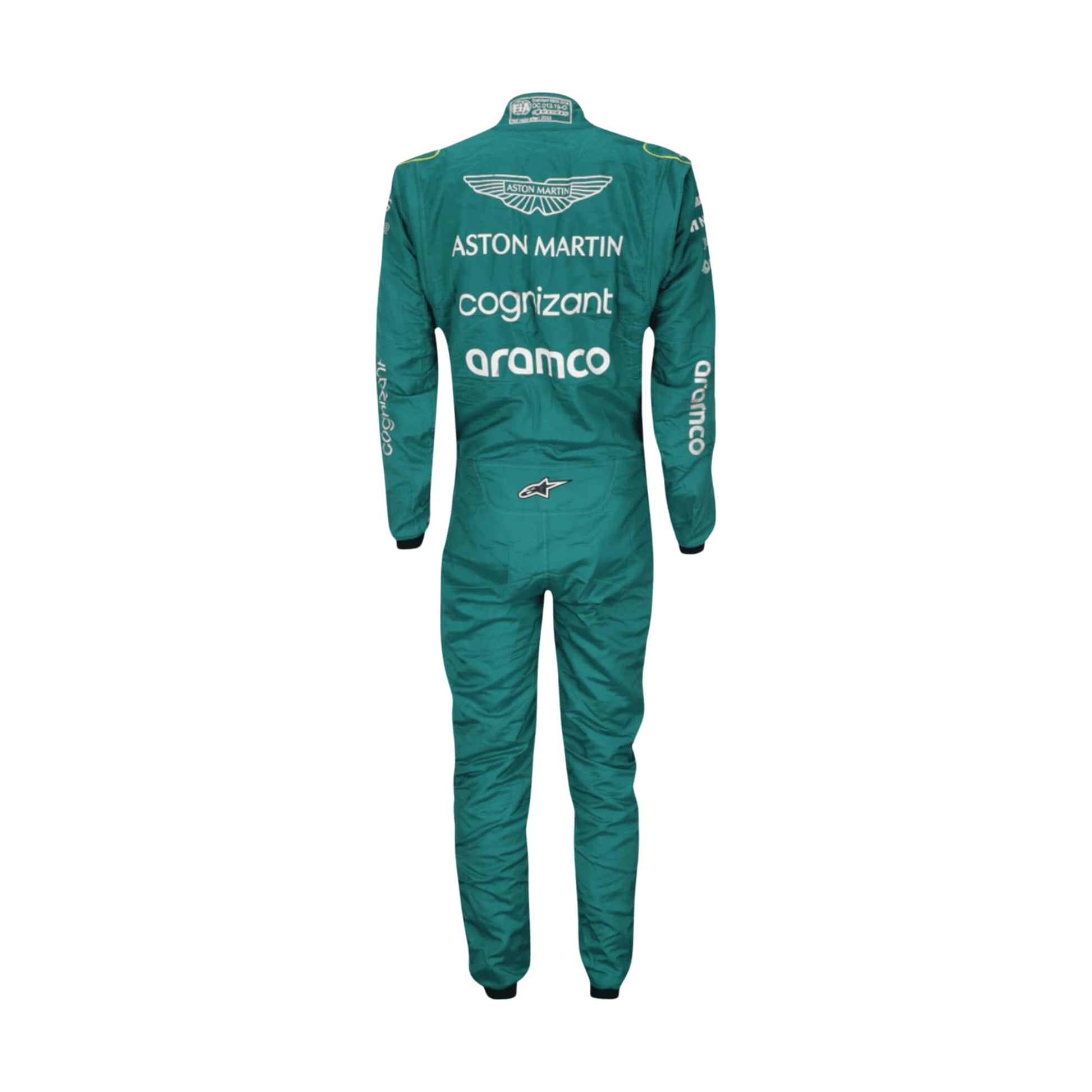 Lance Stroll 2022 Canadian GP F1 racing suit – back view of dark green suit with sharp race-fit styling.