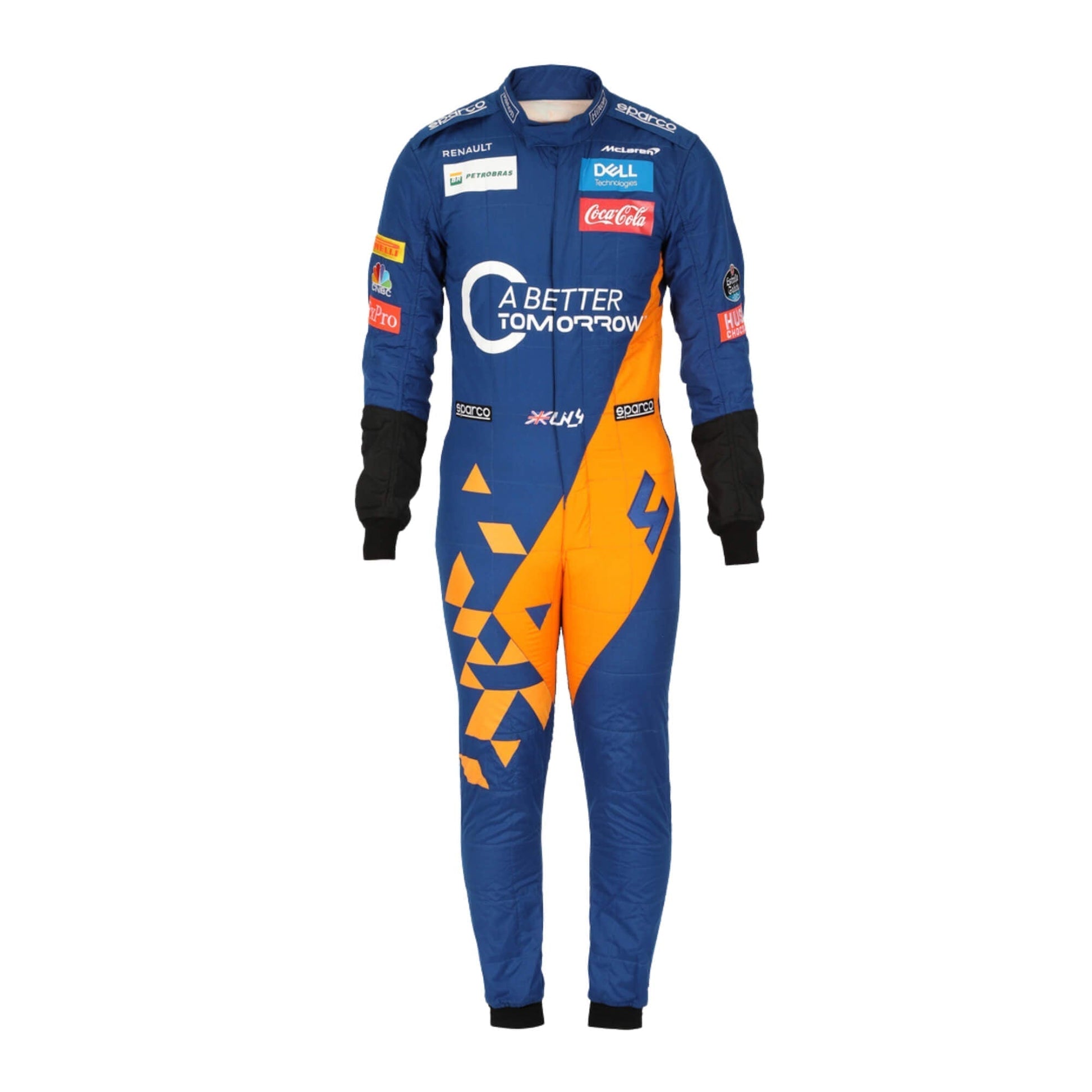 Lando Norris 2019 F1 racing suit front view  – youthful and sleek design with race-day styling