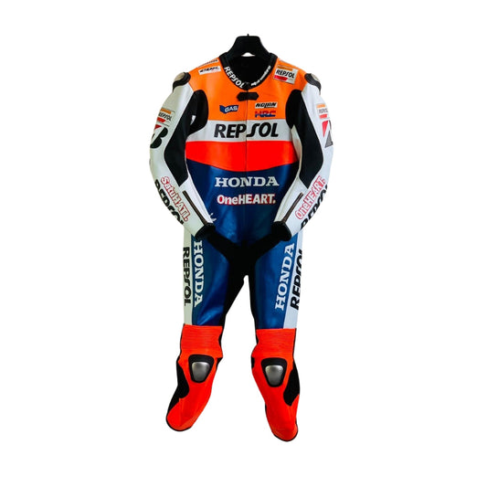 Marc Marquez Honda Repsol Leather Motorcycle Racing Suit SpeedX Gear