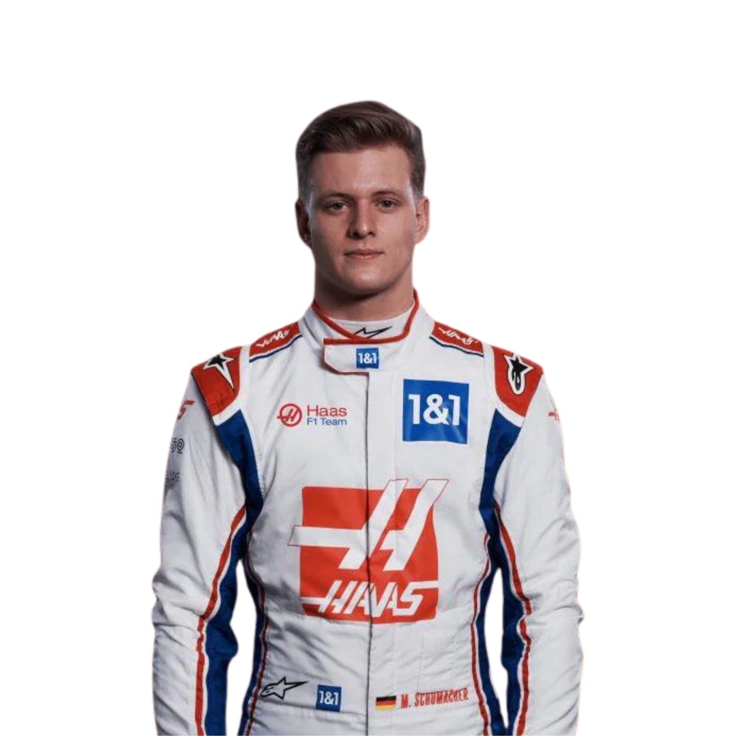 2022 Mick Schumacher F1 Racing Suit Shoulder Patch Close-up, Logo Embroidery, Strong Seam Work