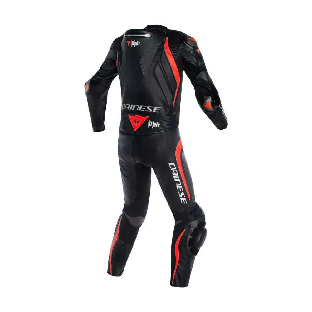 Mugello R One-Piece Motorcycle Leather Racing Suit Black and Red SpeedX Gear