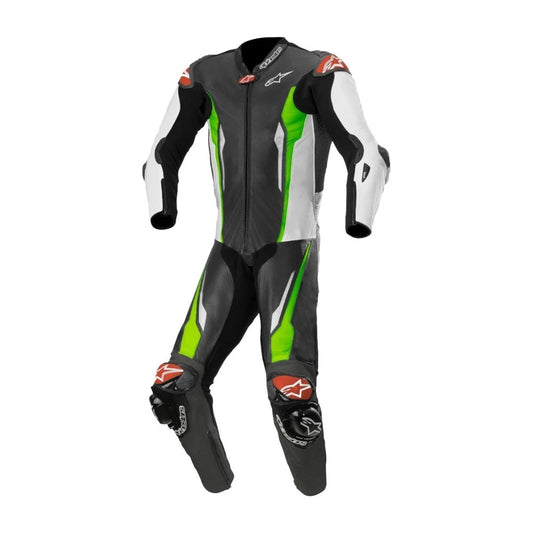 Race One-Piece Perforated Black Motorbike Leather Suit SpeedX Gear