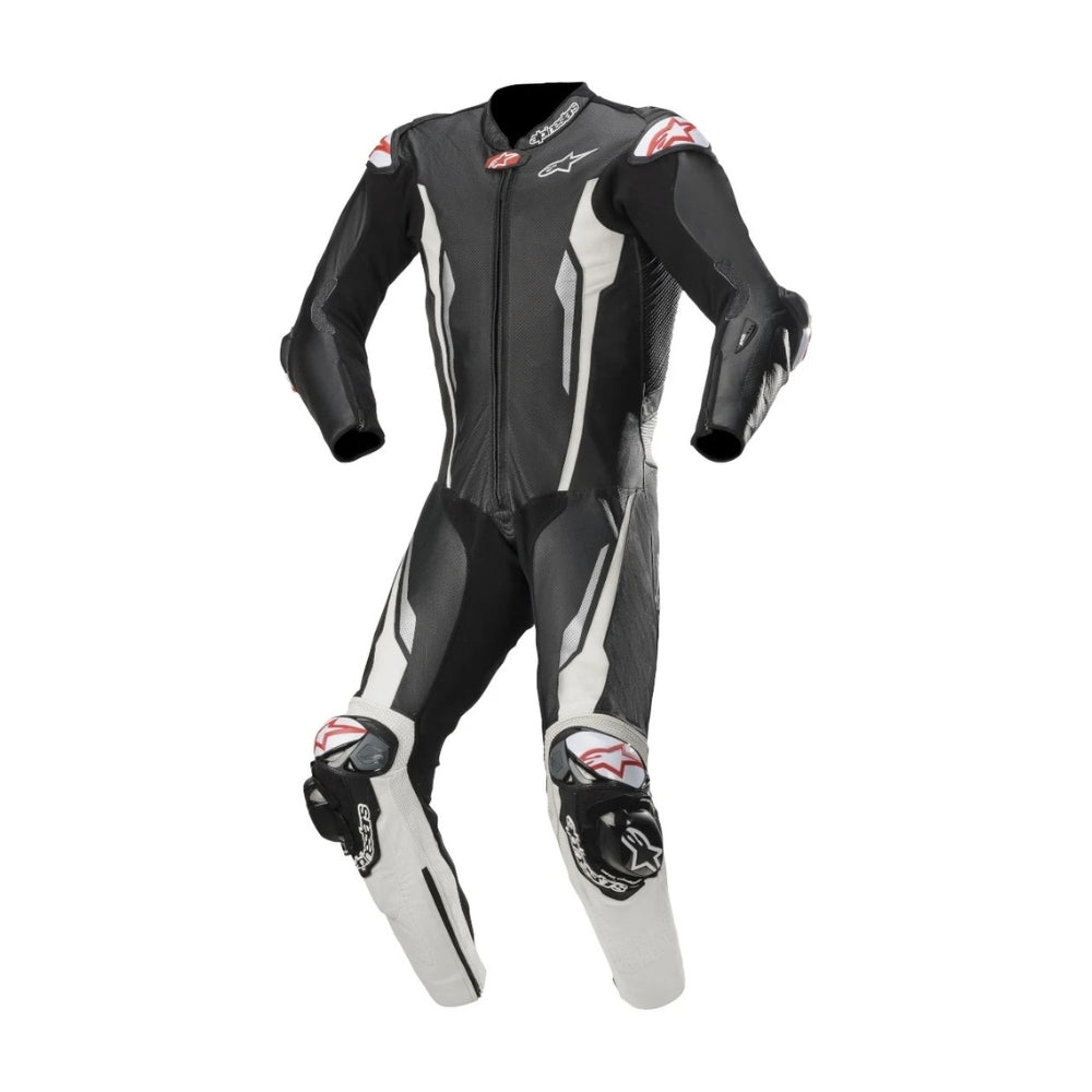Racing Absolute One-Piece Perforated Black Motorcycle Leather Suit SpeedX Gear
