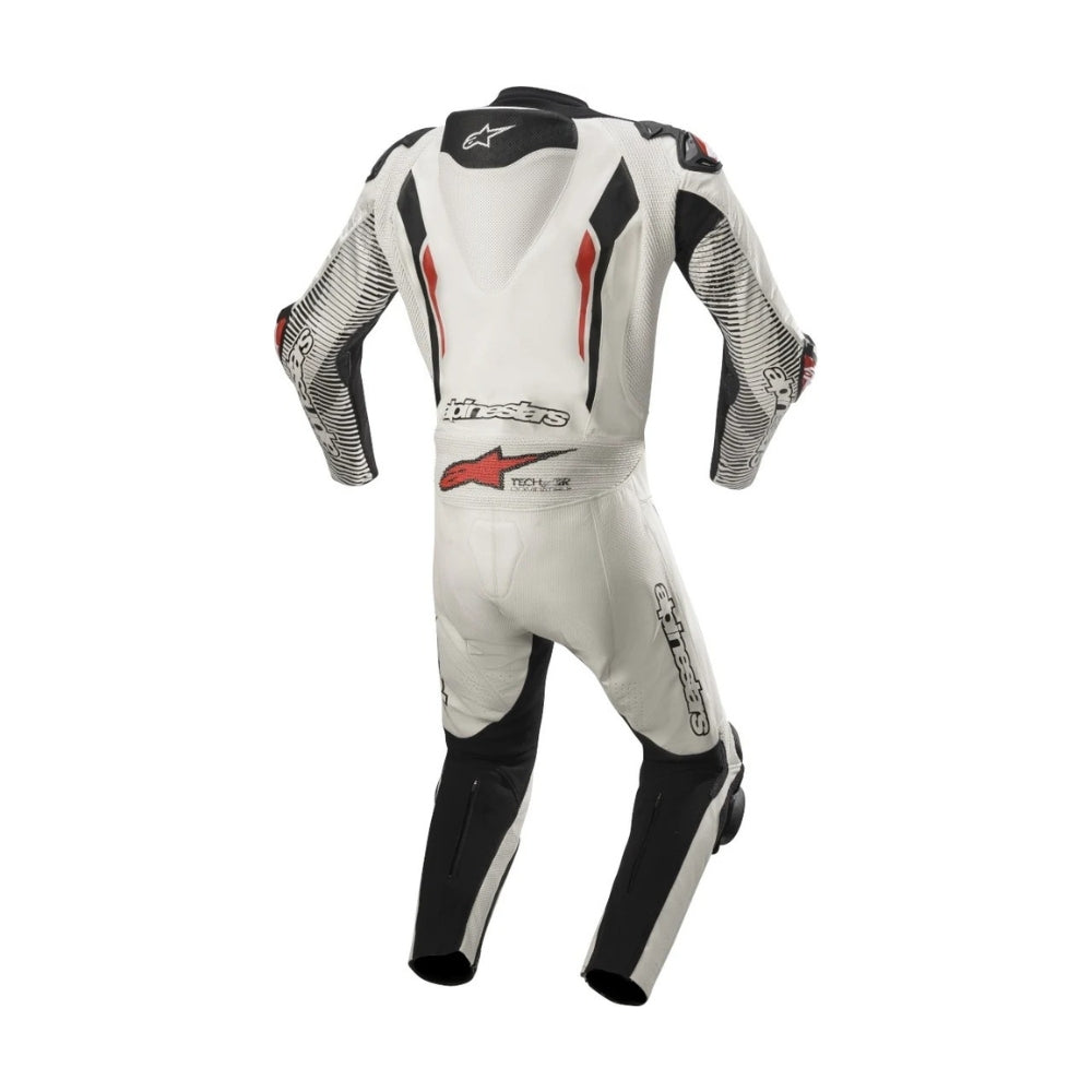 Racing Absolute One-Piece Perforated White Motorcycle Leather Racing Suit SpeedX Gear