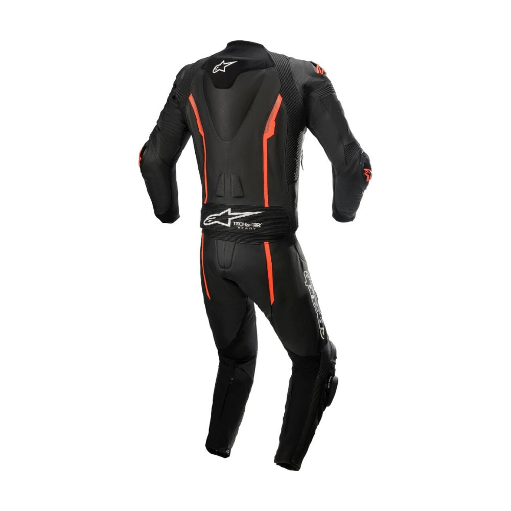 Missile V2 Two-Piece Motorcycle Leather Racing Suit Black and Red SpeedX Gear