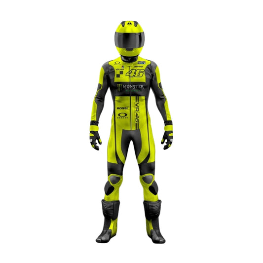 VR46 Monster Energy Custom Design MotoGP Motorcycle Leather Protective Suit SpeedX Gear