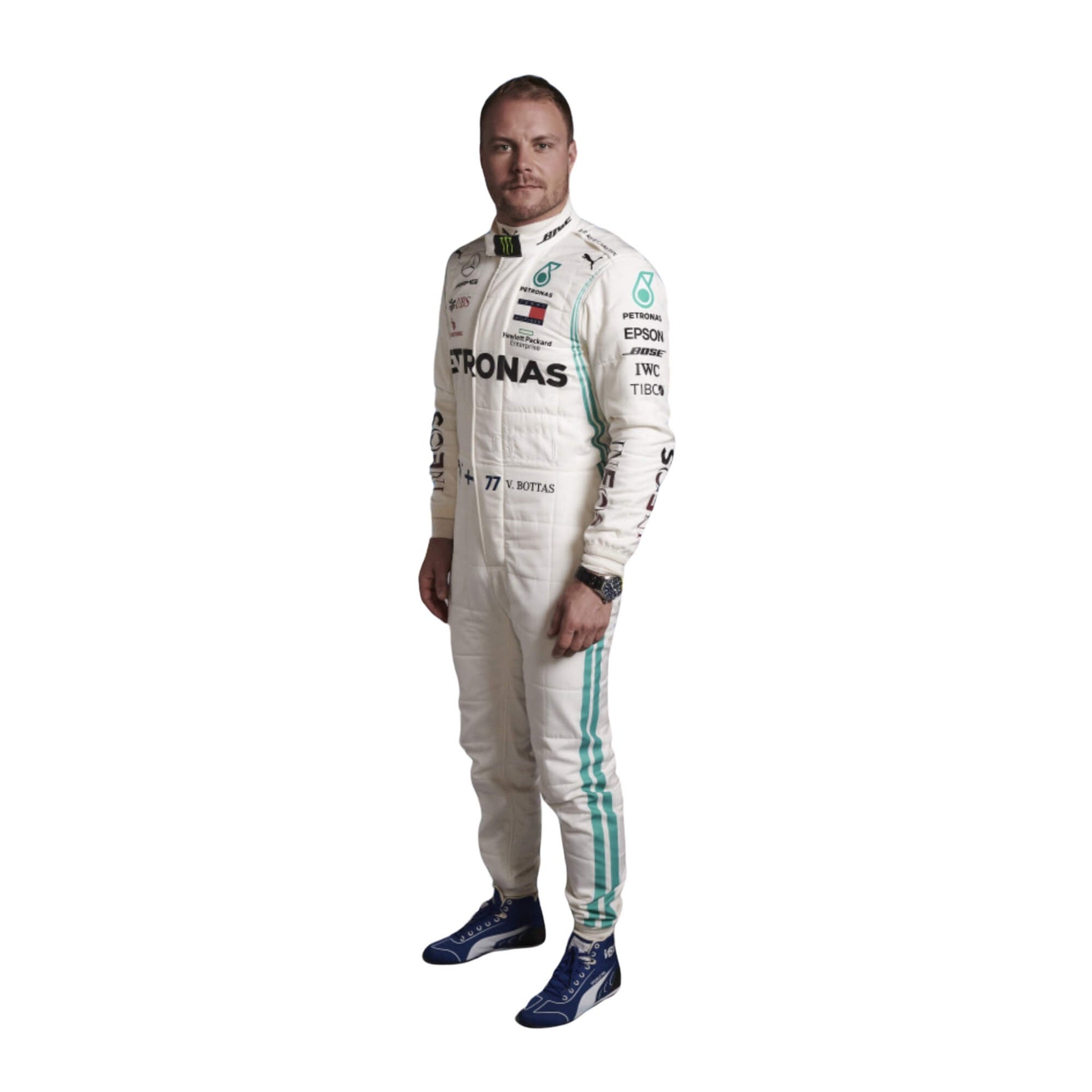 Valtteri Bottas 2020 F1 racing suit – iconic black and silver design worn during a dominant season