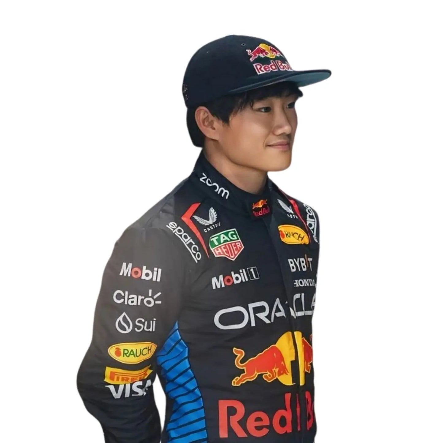 Right Close-up of Yuki Tsunoda's 2025 Abu Dhabi GP helmet, displaying intricate design elements inspired by Japanese heritage.